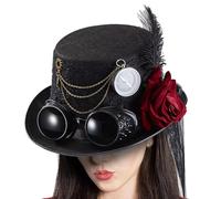 Generico Cappello Steampunk Copricapo Cosplay Unisex Stile Gotico | Cappello A Cilindro Da Costume Per Donna Oggetti Di Scena Per Film Festa In Maschera Festival Halloween Spettacolo Teatrale