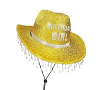 Generico Cappello Stile Western Cowboy Super Brillante per Feste di Compleanno Cappello Bowler Colorato per Uomo e Donna Dazzling(Gold, One Size)