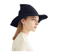 Generico Cappello Strega Donna Witch Hat in Maglia Berretto da Strega a Punta Cappello da Mago Halloween per Cosplay e Feste Accessori per Elegante Costume Adulti Accessori per Carnevale Halloween