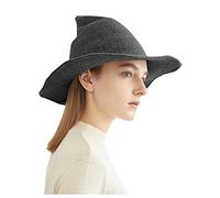 Generico Cappello Strega Donna Witch Hat in Maglia Berretto da Strega a Punta Cappello da Mago Halloween per Cosplay e Feste Accessori per Elegante Costume Adulti Accessori per Carnevale Halloween