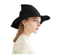 Generico Cappello Strega Donna Witch Hat in Maglia Berretto da Strega a Punta Cappello da Mago Halloween per Cosplay e Feste Accessori per Elegante Costume Adulti Accessori per Carnevale Halloween