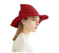 Generico Cappello Strega Donna Witch Hat in Maglia Berretto da Strega a Punta Cappello da Mago Halloween per Cosplay e Feste Accessori per Elegante Costume Adulti Accessori per Carnevale Halloween