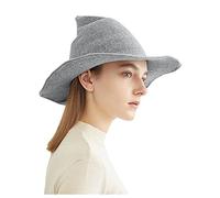 Generico Cappello Strega Donna Witch Hat in Maglia Berretto da Strega a Punta Cappello da Mago Halloween per Cosplay e Feste Accessori per Elegante Costume Adulti Accessori per Carnevale Halloween