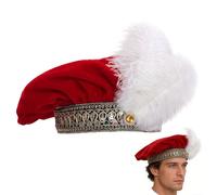 Generico Cappello Tudor Medievale - Cappello Da Muffin Rinascimentale Berretto Tudor | Copricapo Per Costumi In Velluto Vintage Squisito | Çappello Da Uomo Elisabettiano Ďa Bardo Per Feste A Tema,