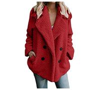 Generico Cappotti Donna Invernali Elegante in Pile, Felpa Teddy Comode Cardigan Corta Cappottino Baggy Giacca da Sci Donna Offerte con Tasche, Cappotti Fleece Giacche Trekking