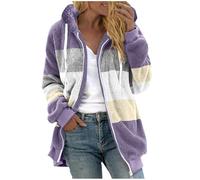 Generico Cappottino Donna Invernale Giacca Invernale Donna - Antivento Giacchetto Termica Giubbini con Tasche Caldo Elegante Softshell Casual Manica Lunga Coat Morbido Giubotto Viola XXL