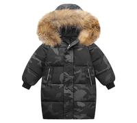 Generico cappotto Bambino Bambini Inverno Caldo con Cappuccio Antivento Giacca Calda in Piumino Cappotto Ispessito in Tinta Unita Cappotti Casual alla Moda Confortevole Giacche con Cerniera