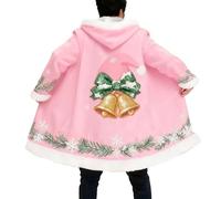 Genérico Cappotto Completo di Natale Senza Cerniera Né Bottoni Cardigan Inverno per Mantenere il Calore Giacca Lunga Stagione Festiva per Uomo Abbigliamento per il Tempo Libero, rosa, M
