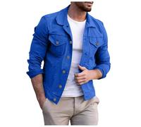 Generico Cappotto Da Uomo Giubbotto Moto Stile Vintage Casual Mezza Stagione Antivento Rimovibile Giacca Solid Color Manica Lunga Trekking Ciclismo