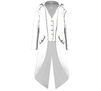 Generico Cappotto da Uomo Gotico Steampunk, Giacca Vintage Medievale vittoriana Uniforme Lungo Smoking, Rinascimentale, Pirata, Vampiro, Feste, Cosplay, Costumi per Adulti e Uomini,Pratico