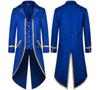 Generico Cappotto da Uomo Gotico Steampunk, Giacca Vintage Medievale vittoriana Uniforme Lungo Smoking, Rinascimentale, Pirata, Vampiro, Feste, Cosplay, Costumi per Adulti e Uomini,Pratico