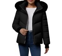 Generico Cappotto Donna Invernale Caldo Ispessito Piumino Con Cappuccio Caldo Giacca Elegante Antivento Cappotto Imbottita Invernali Giubbotto Leggero Casual Giubbino Taglie Forti Comodo Parka Corto