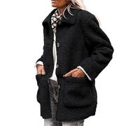 Generico Cappotto Donna Invernale con Cappuccio Calda, Cappottino Pelosa Button Giubbotto Taglie Forti Felpa con Tasche Felpe Ragazza e Bottoni Offerte Comode, Cardigan Lana Hoodies Trekking