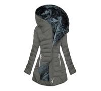 Generico Cappotto Donna Lungo Invernale Caldo Ispessito Cappotto Sherpa Foderato Piumino Invernale Giacca Imbottita in Cotone Cappotti Pile Impermeabile Giacca Donna Outdoor Antivento