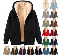 Generico Cappotto in Peluche Sherpa per Donna, Giacca Invernale Elegante con Cappuccio, Morbido e Leggero, Caldo ma Non Ingombrante, Perfetto per le Uscite in Città nelle Giornate Fredde