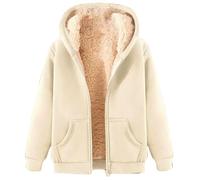 Generico Cappotto in Peluche Sherpa per Donna, Giacca Invernale Elegante con Cappuccio, Morbido e Leggero, Caldo ma Non Ingombrante, Perfetto per le Uscite in Città nelle Giornate Fredde