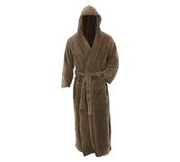 Generico Cappotto Invernale da Uomo a Maniche Lunghe con Scialle Allungato in Peluche, Accappatoio per la casa Borsello (Brown, XL)