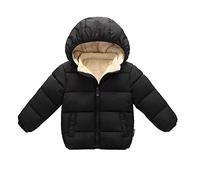 Generico Cappotto Invernale Imbottito Con Cappuccio Per Bambini, Giubbotto Foderato In Pile Rinforzato, Giacca Protettiva Dal Freddo Bambini Piccoli, Cerniera Frontale