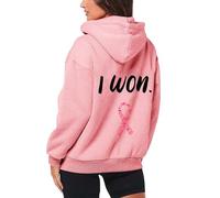 Generico Cappotto Lungo E Morbido Da Donna Giacca Casual In Pile Con Cappuccio Maniche Lunghe Chiusura Con Cerniera Tasca E Coulisse Per La Prevenzione Del Cancro Al Seno Nelle Donne