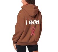 Generico Cappotto Lungo E Morbido Da Donna Giacca Casual In Pile Con Cappuccio Maniche Lunghe Chiusura Con Cerniera Tasca E Coulisse Per La Prevenzione Del Cancro Al Seno Nelle Donne