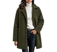 Generico Cappotto Teddy da Donna Medio con Collo a Revers per l'Autunno | Modello con Bottoni e Maniche Lunghe per Donne Adulte, per Shopping e Passeggiate in Città tra Autunno e Inverno