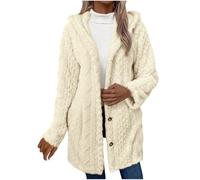 Generico Cappotto Teddy Donna Invernale Caldo Elegante Giacca in Pile Giacca Cappotto Parka Sciolto Giacche Cappotti di Peluche Outerwear Cappotti Lunghi Inverno Donna Cardigan Outdoor