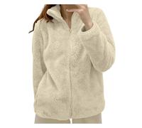 Generico Cappotto Teddy Donna Invernale, Giacca da Camera Donna Invernale Maniche Lunghe Senza Cappuccio E con Zip Giacche Teddy Versione Loose del N Tinta Unita Cappotto Caldo per Il Tempo Libero