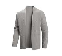 Generico Cappotto Uomo Cardigan Da Uomo A Maniche Lunghe Tinta Unita Per Affari Casual Con Tasche Capispalla Giacca Di Transizione In Felpa Casual Aperta Davanti Alla Moda
