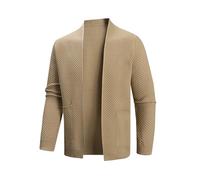 Generico Cappotto Uomo Cardigan Da Uomo A Maniche Lunghe Tinta Unita Per Affari Casual Con Tasche Capispalla Giacca Di Transizione In Felpa Casual Aperta Davanti Alla Moda