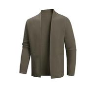 Generico Cappotto Uomo Cardigan Da Uomo A Maniche Lunghe Tinta Unita Per Affari Casual Con Tasche Capispalla Giacca Di Transizione In Felpa Casual Aperta Davanti Alla Moda