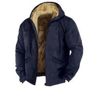 Generico Cappotto Uomo Giacca Invernale Uomo Taglie Forti Termica Giacca Sci Giubbotto Termico Antivento Jacket Camera Leggero Elegante Vento Imbottito Abbigliamento 2#Blu Scuro 3XL