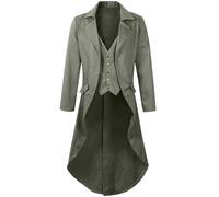 Generico Cappotto Vintage Medievale Steampunk Uomo Lungo Giacca Gotico Vittoriana Carnevale Costume Cosplay Smoking Cappotto Moda Capispalla Colore Nero Offerta