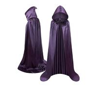 Genérico Cappuccio con cappuccio, mantello da 150 cm, per Halloween e Cosplay di Mago, costume da Cosplay Toga Corvo Lungo Unisex per eventi feste foto, porpora, Consulte la descripción