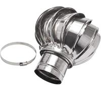 Generico Cappuccio Girevole per Camino in Acciaio Inossidabile - Spinner Anti-tiraggio discendente per comignoli Standard da 200 mm - Cappuccio per Camino Resistente alle intemperie per Una
