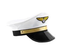 Generico Captain Hat | Adult Navy Captaiin Airline Hats - Unisex Navys Captains Hatt, For Men Women Halloween Costume Adjustable Cosplay Outfit Party Accessory