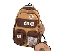 Generico Capybara Backpack, Cute for School, Cute Capybara School Backpack for Student, Casual Daypack for Kids Girls Boys (Brown)