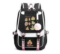 Generico Capybara Backpack Cute Kawaii Backpack Kapibara Laptop Travel Backpacks Funny Going Out Cartoon Bag (White B)