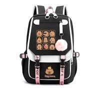 Generico Capybara Backpack Cute Kawaii Backpack Kapibara Laptop Travel Backpacks Funny Going Out Cartoon Bag (White D)