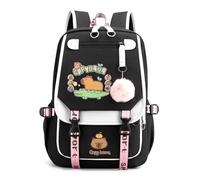 Generico Capybara Backpack Cute Kawaii Backpack Kapibara Laptop Travel Backpacks Funny Going Out Cartoon Bag (White E)