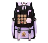 Generico Capybara Backpack Cute Kawaii Backpack Kapibara Laptop Travel Backpacks Funny Going Out Cartoon Bag (Purple D)