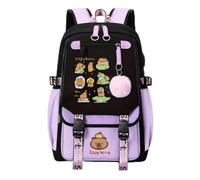Generico Capybara Backpack Cute Kawaii Backpack Kapibara Laptop Travel Backpacks Funny Going Out Cartoon Bag (Purple B)