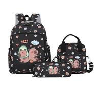 Generico Capybara Backpack Set, Cute School Bookbag, Lightweight Travel Backpack, with Lunch Bag and Pencil Case Kids Set for Daily School, Trips, and Outdoor Use, 14.96x11.02x5.12 Inches