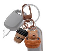 Generico Capybara Keychain - Cute Realistic Cartoon Animal Keyring | Portable Pendant Metal Hook Charm Accessory Bag for Backpack, Phone, Camera Decoration, Boys Girls or Adults