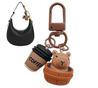Generico Capybara Keychain - Cute Realistic Portable With Metal Hook | Capybara Keyring Pendant | Unique Style Charm For Car |ABS Cartoon Animal Accessory For Boys Girls And Adults