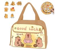 Generico Capybara Lunch Box - Insulation Capybara Print Lunch Bags with Funny Sticker (B)