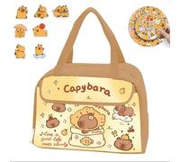 Generico Capybara Lunch Box - Insulation Capybara Print Lunch Bags with Funny Sticker (D)