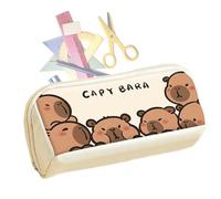 Generico Capybara Pencil Case - 8.66x3.94x1.97 pollici Set di articoli di cartoleiti Capybara, borsa per lo stoccaggio di penna degli studenti, custodia a doppio vano per gli studenti.