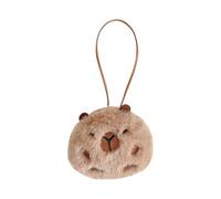 Genérico Capybara Plush - Decorazione per chiavi a forma di pendente in peluche da 9,5 x 8 cm | Pendente per bambole da viaggio | Capybara Plughies Toy Soft Portable Keychain, Adorable