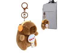 Generico Capybara Plush Keychain - Cute Animal Key Ring, Soft Plush Toy Pendant | Handbag Schoolbag Bag Decoration Kids Adults, Adorable Mini Stuffed Charm Accessory for Purse Backpack Decoration