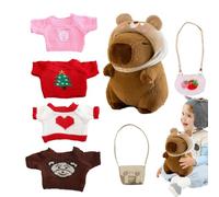 Generico Capybara Plush Toy, Cartoon Animal Doll, Dress Up Stuffed Animal, Soft Huggable Fabric Removable Cute Costume for Kids, Girls, Birthday, Room Decor, Playtime Fun, 1 Set